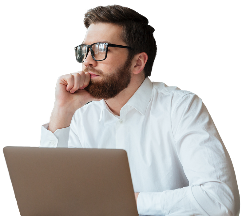 Professional reviewing Facebook advertising on a laptop